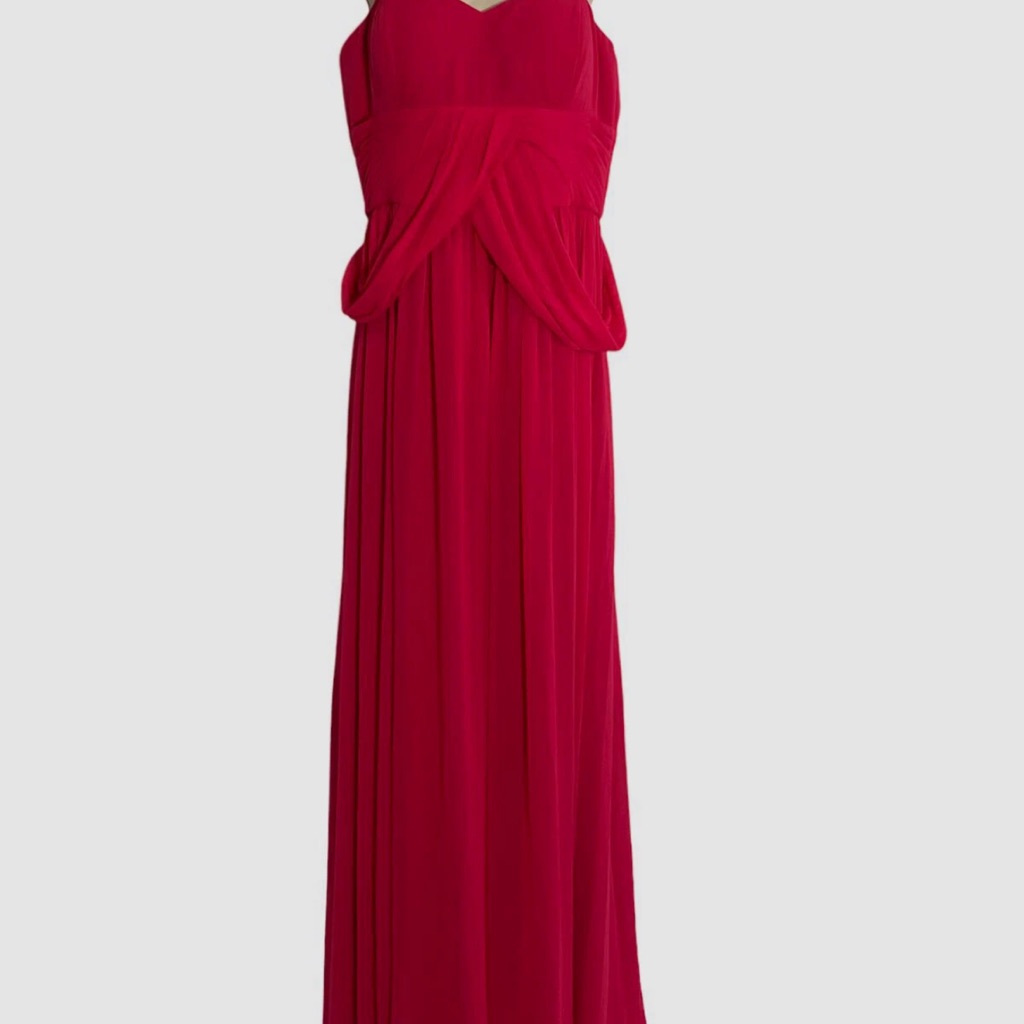 Rickie Freeman For Teri Jon Pink Peplum Halter Gown
